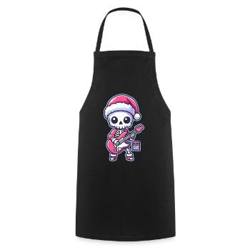 Christmas Rocking Skeleton Motif - Cooking Apron - black - Front - AI Model Male 185 dark (185cm)