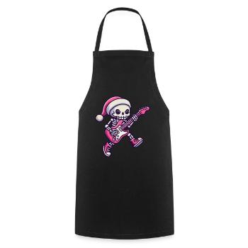 Skeleton With Guitar And Santa Hat Rocks - Cooking Apron - black - Front - AI Model Male 185 dark (185cm)