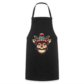 Vintage Weihnachten Rentier Design - Kochschürze - Schwarz - Vorne - AI Model Male 185 dark (185cm)