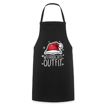 Christmas Outfit Christmas - Cooking Apron - black - Front - AI Model Male 185 dark (185cm)