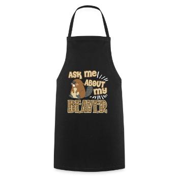 Ask Me About My Beaver - Cooking Apron - black - Front - AI Model Male 185 dark (185cm)