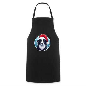 Christmas Dog - Cooking Apron - black - Front - AI Model Male 185 dark (185cm)