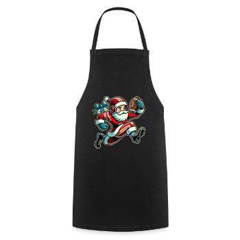 Santa Claus Playing Football - Cooking Apron - black - Front - AI Model Male 185 dark (185cm)