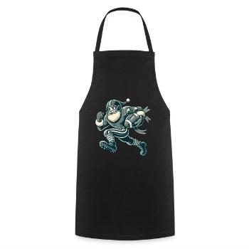 Santa Claus Playing Football - Cooking Apron - black - Front - AI Model Male 185 dark (185cm)