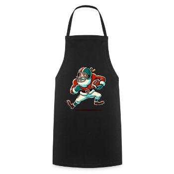 Père Noël jouant au football Joy - Tablier de cuisine - noir - Devant - AI Model Male 185 dark (185cm)