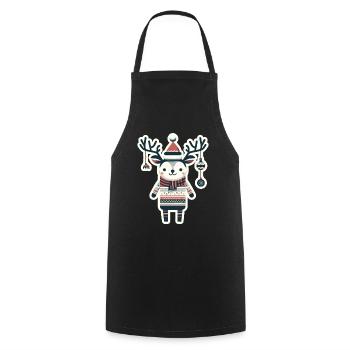 Christmas vintage reindeer look - Cooking Apron - black - Front - AI Model Male 185 dark (185cm)