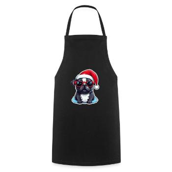 Mops - Kochschürze - Schwarz - Vorne - AI Model Male 185 dark (185cm)