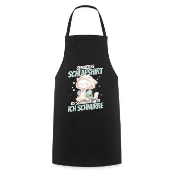 Official Sleep Shirt Kawaii Cat I Purr - Cooking Apron - black - Front - AI Model Male 185 dark (185cm)