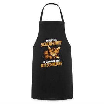 Official Sleep Shirt - Cute Cat in the Nest - Cooking Apron - black - Front - AI Model Male 185 dark (185cm)