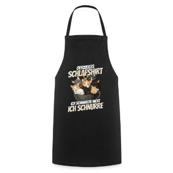 Chemise de nuit officielle - Chats dans une tasse - Tablier de cuisine - noir - Devant - AI Model Male 185 dark (185cm)