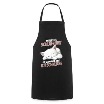 Official Sleep Shirt - Kitten Slumbers Sweetly - Cooking Apron - black - Front - AI Model Male 185 dark (185cm)