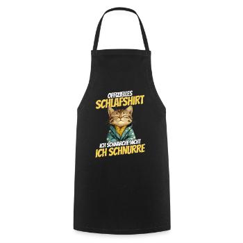 Official Sleep Shirt - Cute Cat in Hoodie - Cooking Apron - black - Front - AI Model Male 185 dark (185cm)