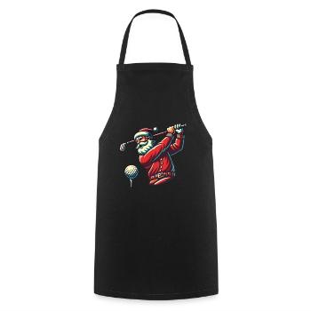 Santa Claus golfing - Cooking Apron - black - Front - AI Model Male 185 dark (185cm)