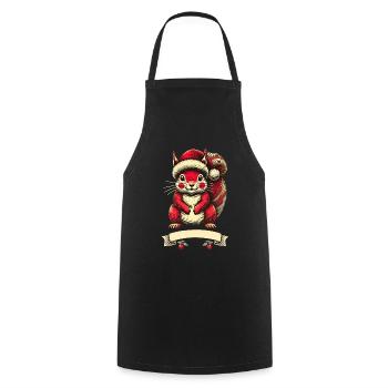 Christmas squirrel with Christmas hat - Cooking Apron - black - Front - AI Model Male 185 dark (185cm)