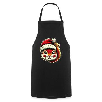 Merry Squirrel Christmas - Cooking Apron - black - Front - AI Model Male 185 dark (185cm)