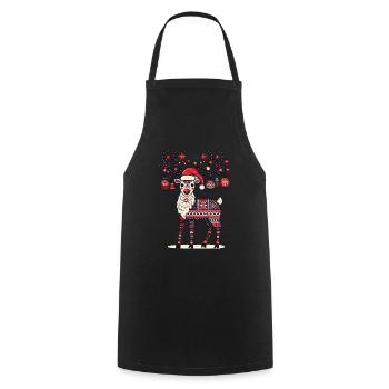 Christmas reindeer with festive decoration - Cooking Apron - black - Front - AI Model Male 185 dark (185cm)