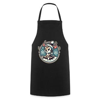Adorable Vintage Design Christmas - Cooking Apron - black - Front - AI Model Male 185 dark (185cm)