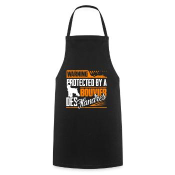 Protected By Bouvier Des Flandres - Cooking Apron - black - Front - AI Model Male 185 dark (185cm)