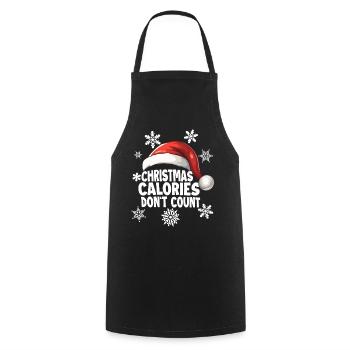 Les calories de Noël ne comptent pas - Tablier de cuisine - noir - Devant - AI Model Male 185 dark (185cm)
