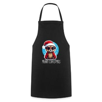 Suricate Noël - Tablier de cuisine - noir - Devant - AI Model Male 185 dark (185cm)