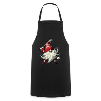 Christmas Baseball Gnome with Baseball Bat - Cooking Apron - black - Front - AI Model Male 185 dark (185cm)