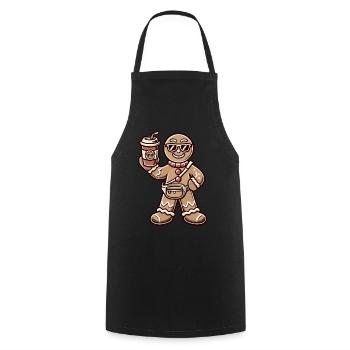Lustiger Lebkuchen Snob Weihnachten Spaß - Kochschürze - Schwarz - Vorne - AI Model Male 185 dark (185cm)