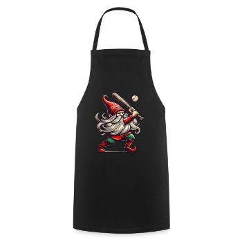 Christmas Baseball Gnome Dwarf Elf - Cooking Apron - black - Front - AI Model Male 185 dark (185cm)
