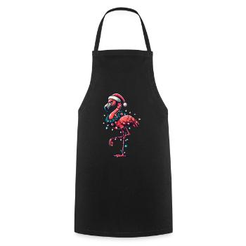 Funny Christmas flamingo with decoration - Cooking Apron - black - Front - AI Model Male 185 dark (185cm)