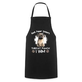 Roche Papier Ciseaux Carlin Sarcasme Drôle - Tablier de cuisine - noir - Devant - AI Model Male 185 dark (185cm)