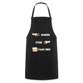 Ciseaux Pierre Couple Bière Carnaval Fête Drôle - Tablier de cuisine - noir - Devant - AI Model Male 185 dark (185cm)