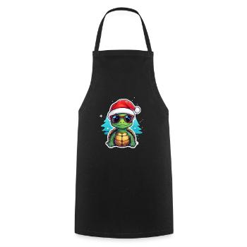 Turtle Christmas - Cooking Apron - black - Front - AI Model Male 185 dark (185cm)