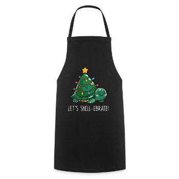 Écarquillage Mignonne Tortue de Noël - Tablier de cuisine - noir - Devant - AI Model Male 185 dark (185cm)