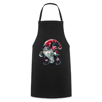 Noël Football Gnome Nain Elfe Gnome Gnome - Tablier de cuisine - noir - Devant - AI Model Male 185 dark (185cm)