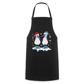 Blue-footed boobies seabirds Christmas - Cooking Apron - black - Front - AI Model Male 185 dark (185cm)