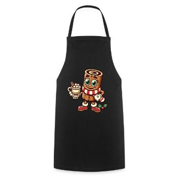 Heiße Schokolade Mit Zimt Weihnachten Cartoon - Kochschürze - Schwarz - Vorne - AI Model Male 185 dark (185cm)