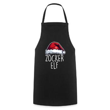 Gambler Elf - Cooking Apron - black - Front - AI Model Male 185 dark (185cm)