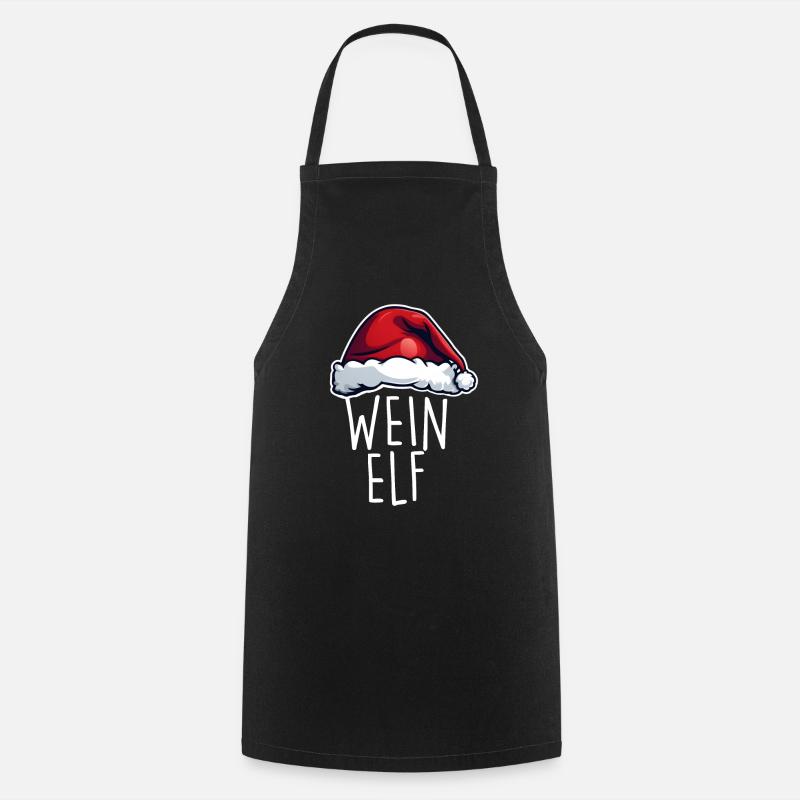 Wine Elf Christmas - Cooking Apron - black
