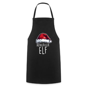 Noël elfe affamé - Tablier de cuisine - noir - Devant - AI Model Male 185 dark (185cm)