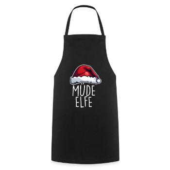 Noël elfe fatigué - Tablier de cuisine - noir - Devant - AI Model Male 185 dark (185cm)