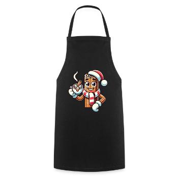 Hot Chocolate With Cinnamon Cartoon Christmas - Cooking Apron - black - Front - AI Model Male 185 dark (185cm)