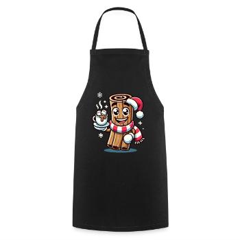 Heiße Schokolade Mit Zimt Cartoon Weihnachtlich - Kochschürze - Schwarz - Vorne - AI Model Male 185 dark (185cm)