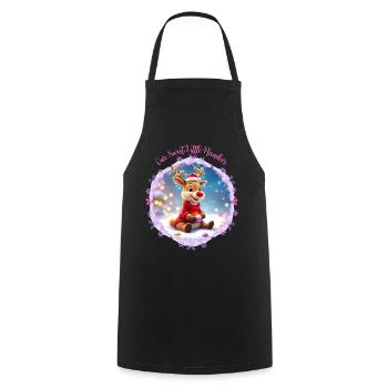 Our Cute Little Pink Reindeer - Cooking Apron - black - Front - AI Model Male 185 dark (185cm)
