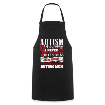 I am An Autism Mom - Cooking Apron - black - Front - AI Model Male 185 dark (185cm)