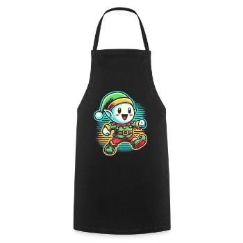Joyeux Noël Gnome Dessin Animé - Tablier de cuisine - noir - Devant - AI Model Male 185 dark (185cm)