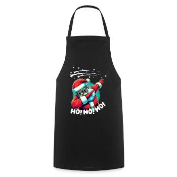 Dabbing Santa Claus with sunglasses Ho Ho Ho - Cooking Apron - black - Front - AI Model Male 185 dark (185cm)