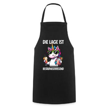 The situation is drunkenness - Cooking Apron - black - Front - AI Model Male 185 dark (185cm)