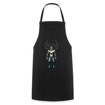 Festlicher Krampus Weihnachtliche Folklore - Kochschürze - Schwarz - Vorne - AI Model Male 185 dark (185cm)