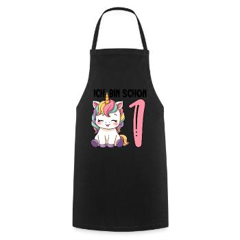 I'm already One Unicorn 1st Birthday - Cooking Apron - black - Front - AI Model Male 185 dark (185cm)