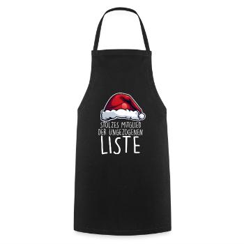 Stolzes Mitglied der ungezogenen Liste Weihnachten - Kochschürze - Schwarz - Vorne - AI Model Male 185 dark (185cm)
