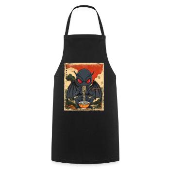 Mothman Ramen - Cooking Apron - black - Front - AI Model Male 185 dark (185cm)